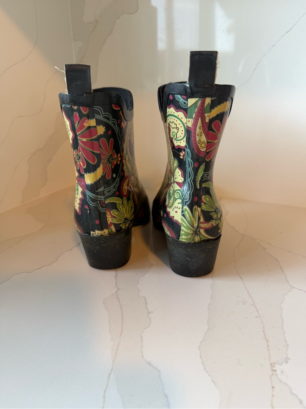 Rugged Outback Paisley Rubber Western Rain Boots Size 8 - 8.5 - Picture 3 of 6